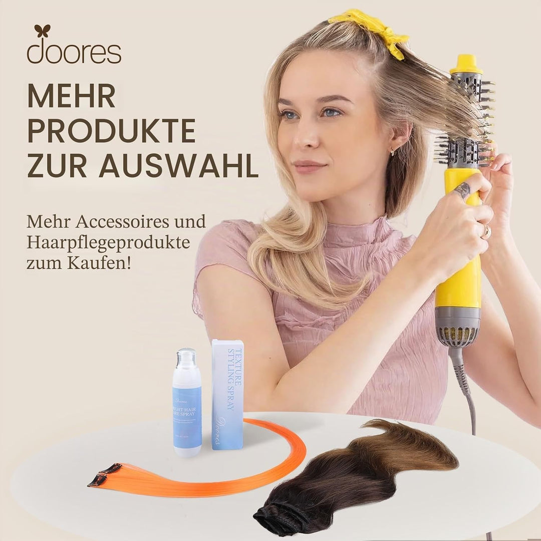 DOORES Haarverlängerungen Clip in Extensions Echthaar, Balayage Natürliches Schwarz bis Chestnut Bra