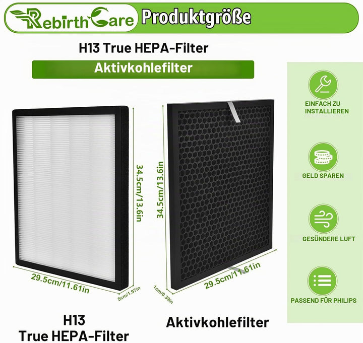 Rebirthcare 2 set ersatzfilter für levoit lv-pur131 / lv-pur131s luftreiniger, ersatz lv-pur131-rf