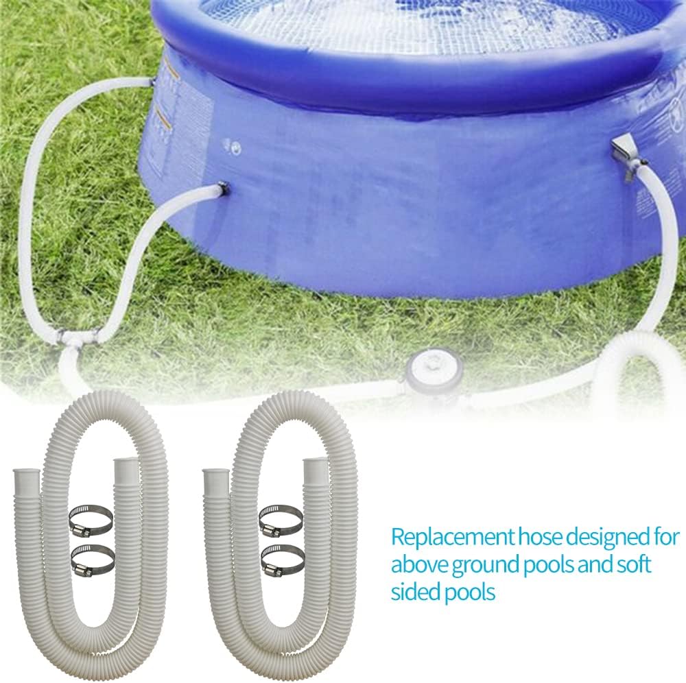DAILJMON Poolschläuche Ersatzschläuche für oberirdische Pools, weiss1.25"/32MM Durchmesser-Länge 59"