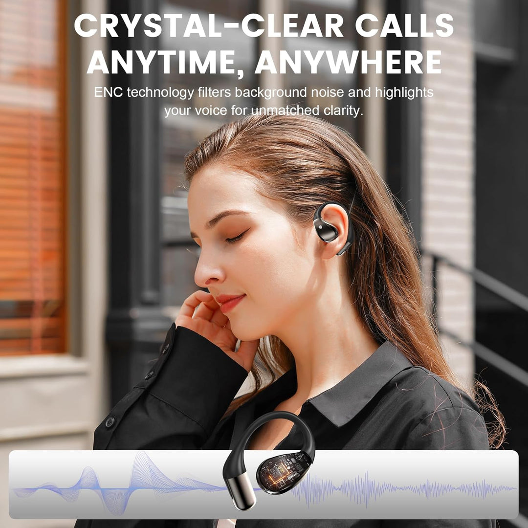 Open Ear Kopfhörer Bluetooth 6.0 mit HD Mic, 2025 Kopfhörer Kabellos Bluetooth HiFi Stereo mit Ohrha