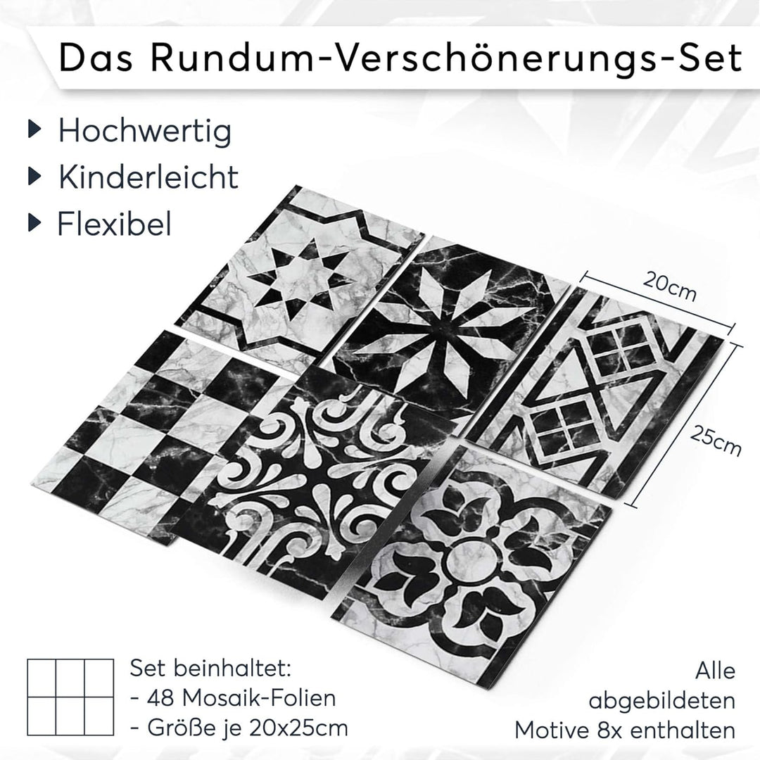 CREATISTO Mosaik Klebefliesen Stickerfliesen Fliesenfolie - Hochwertige Sticker Aufkleber für Wandfl