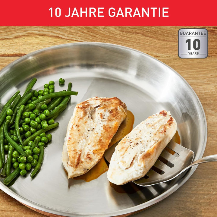 Tefal Duetto On Pfannen-Set, 2-tlg. 24/28 cm, unversiegelt, dicker Wärmediffusionsboden, Komfort-Gri