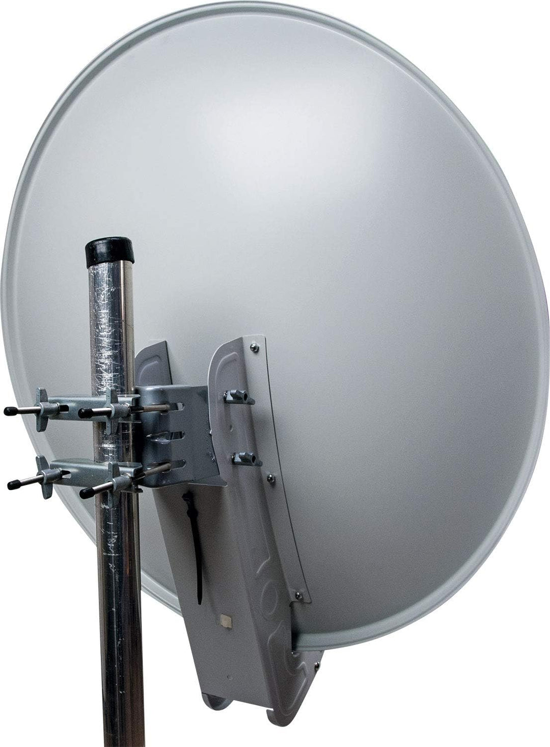 Schwaiger SPI085PW011 Aluminium Offset-Antenne 85 cm, Premiumklasse, weiss Lichtgrau, Lichtgrau