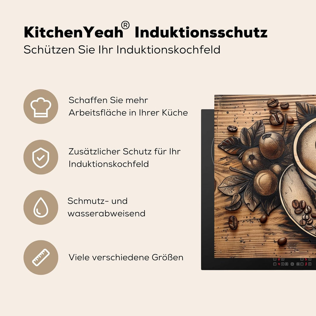 Herdabdeckplatte 85x52 cm Einteilig Küche Herdabdeckung Induktionsfeld Ceranfeld Herdabdeckplatten V