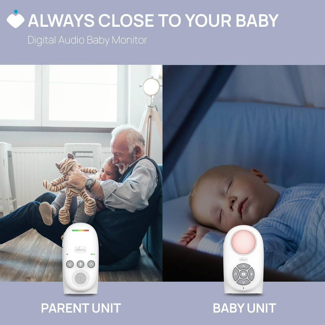 Chicco Audio Babyphone Digital mit DECT-Technologie, sichere Verbindung und Störungsfreiheit, bidire