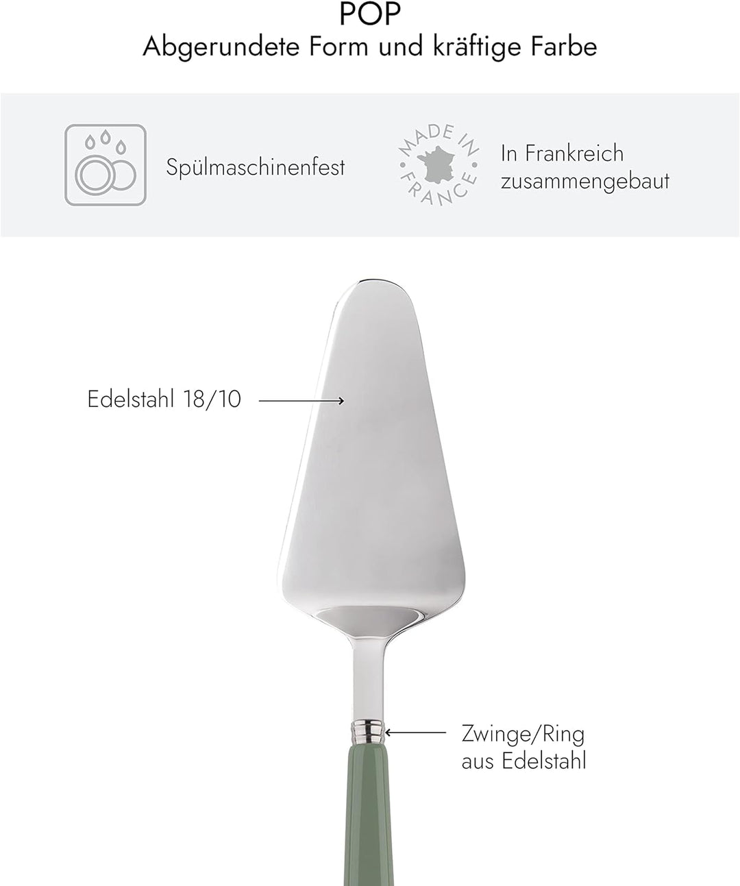 SABRE PARIS - Tortenheber 25 cm - Pop - Kuchen & Quiches - Edelstahl & Acryl - Spülmaschinenfest - S