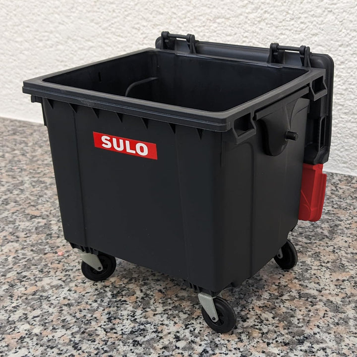 Sulo Mini Mülltonne Container 1100L Nachbildung | Tisch-Mülleimer Klein | Desktop Büro Schreibtisch