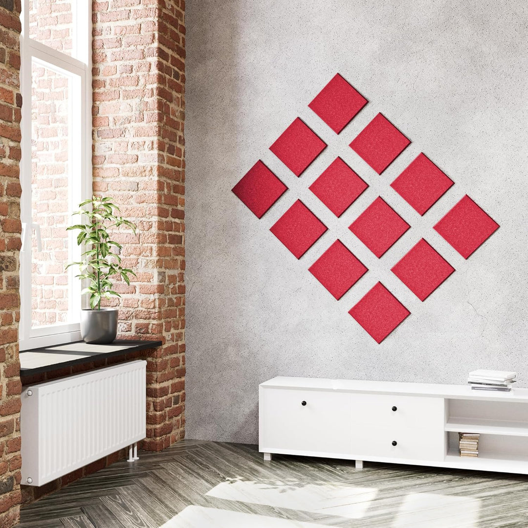 vilz 12 Stück Schallabsorber Panel Akustik aus recyceltem Filz - Akustikplatten Schalldämmung 250x25