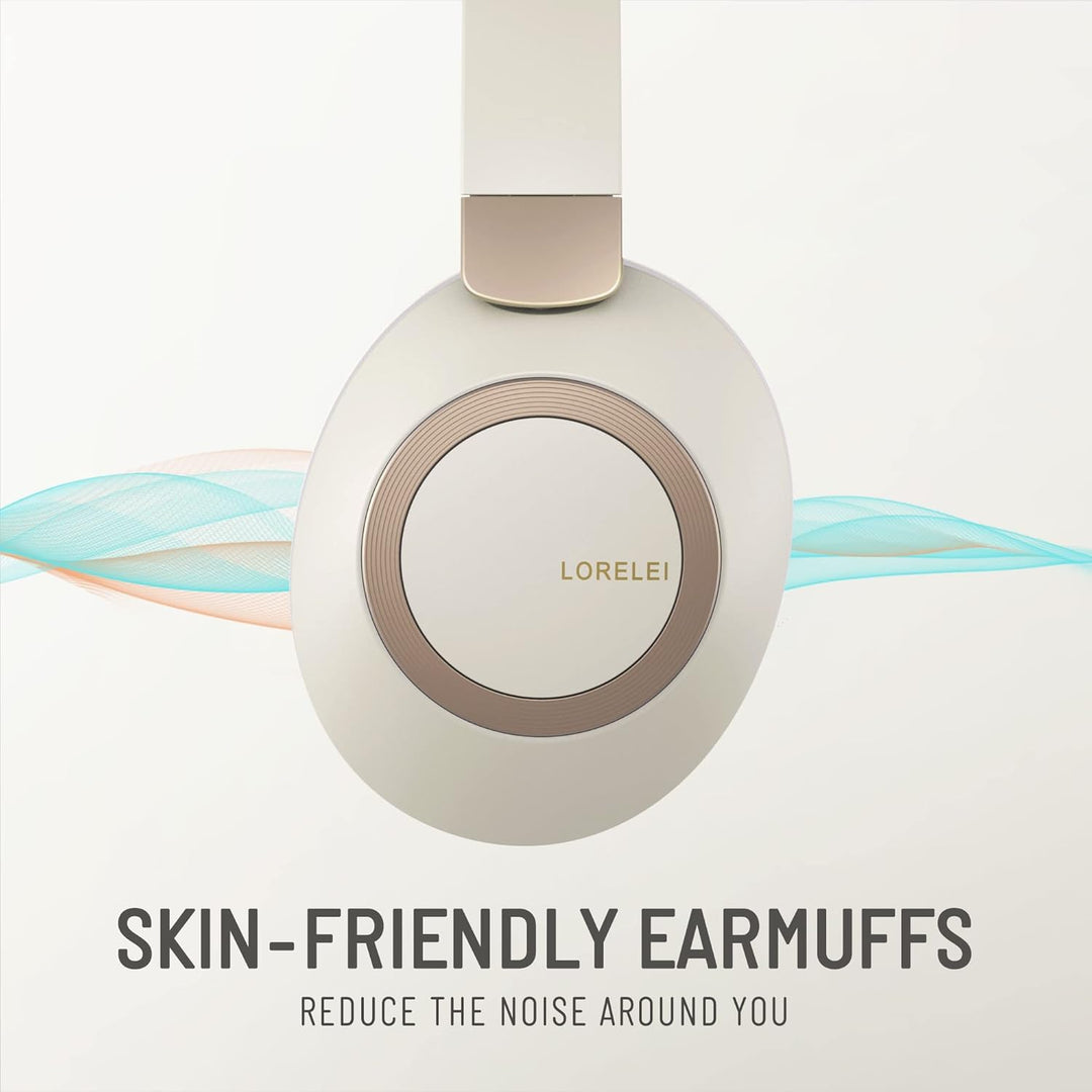 LORELEI B-C6 Kabellose Over-Ear-Kopfhörer, 50H Playtime Faltbare, leichte Bluetooth-Headsets, Tiefe