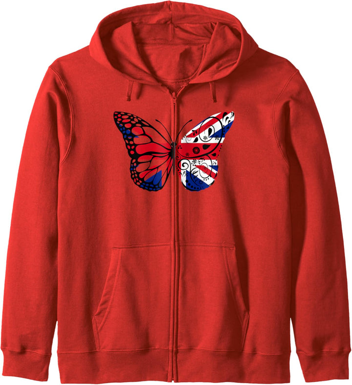 Union Jack Schmetterling Flagge Flügel britische Flagge Kapuzenjacke