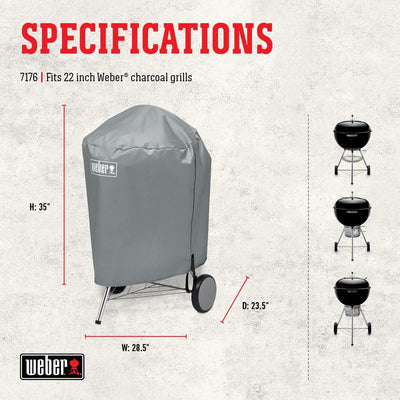 Weber Grillabdeckhaube für Ø 57cm Holzkohlegrills, atmungsaktiv UV- & wasserbeständig, Schutz for Wi