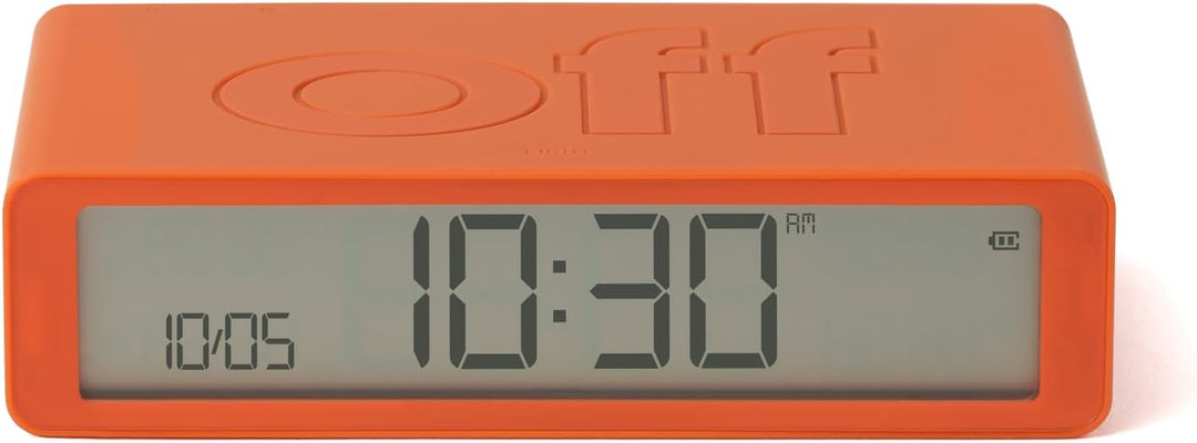 Lexon Flip Classic Morgenwecker, beleuchtet, wendbar mit Seiten on Off und Snooze-Funktion, mit LCD-