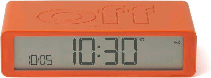 Lexon Flip Classic Morgenwecker, beleuchtet, wendbar mit Seiten on Off und Snooze-Funktion, mit LCD-