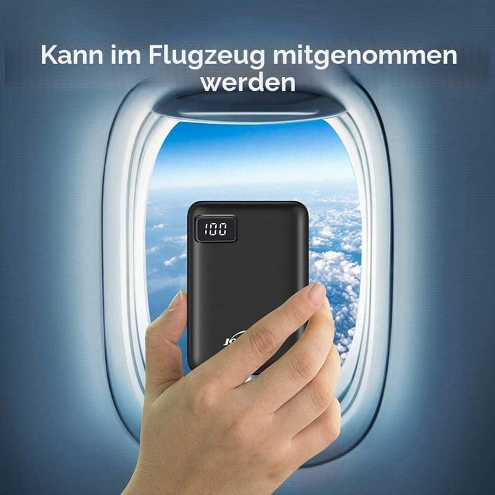 JONKUU Powerbank 10000mAh Externer Akku Klein 2 USB Port Power Pack Kompakt Handy Mini Tragbares Lad