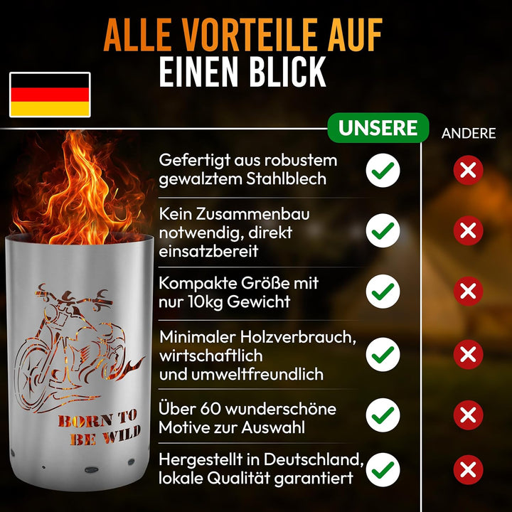 Feuertonne/Feuerkorb mit Motiv Born to be wild