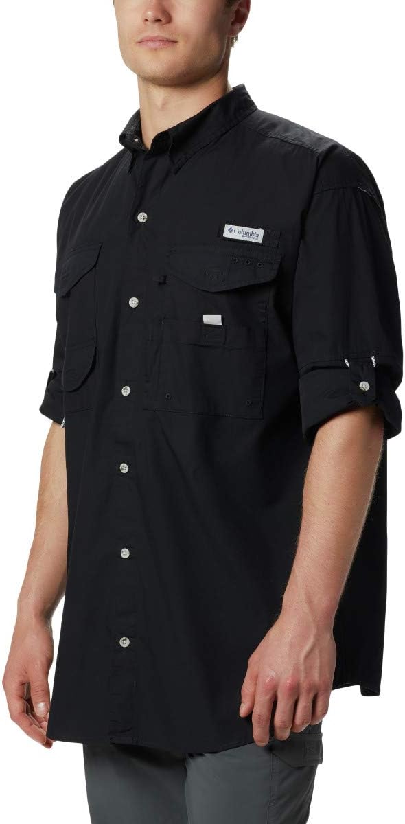 Columbia Herren PFG Bonehead Langarmshirt, Baumwolle, Entspannte Passform Sport-Shirts 3X Schwarz, 3