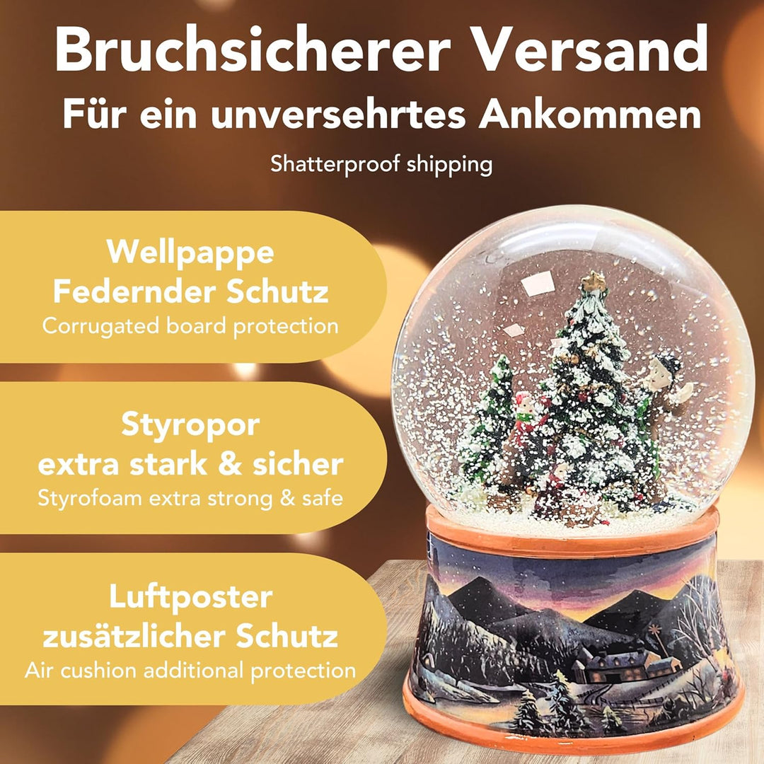 Schneekugel Weihnachtsbaum schmücken Sockel nostalgische Schneelandschaft Weihnachten Winter mit Spi