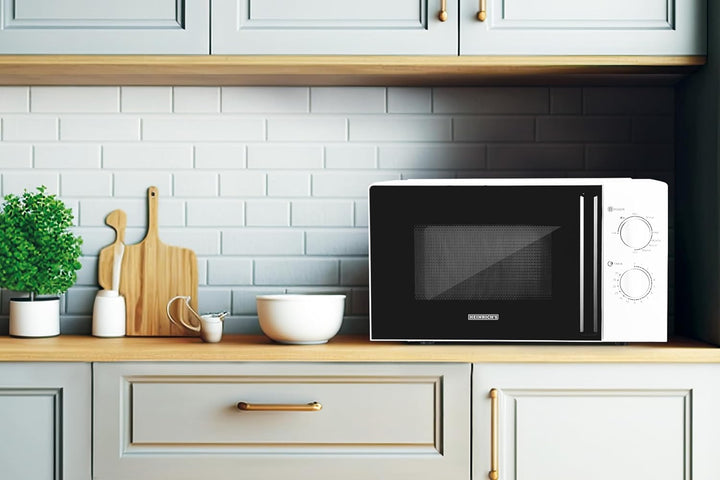 HEINRICHS Mikrowelle, kompakte Mikrowelle, 20L Volumen, 9 Leistungsstufen, inkl.35min.Timer, Defrost