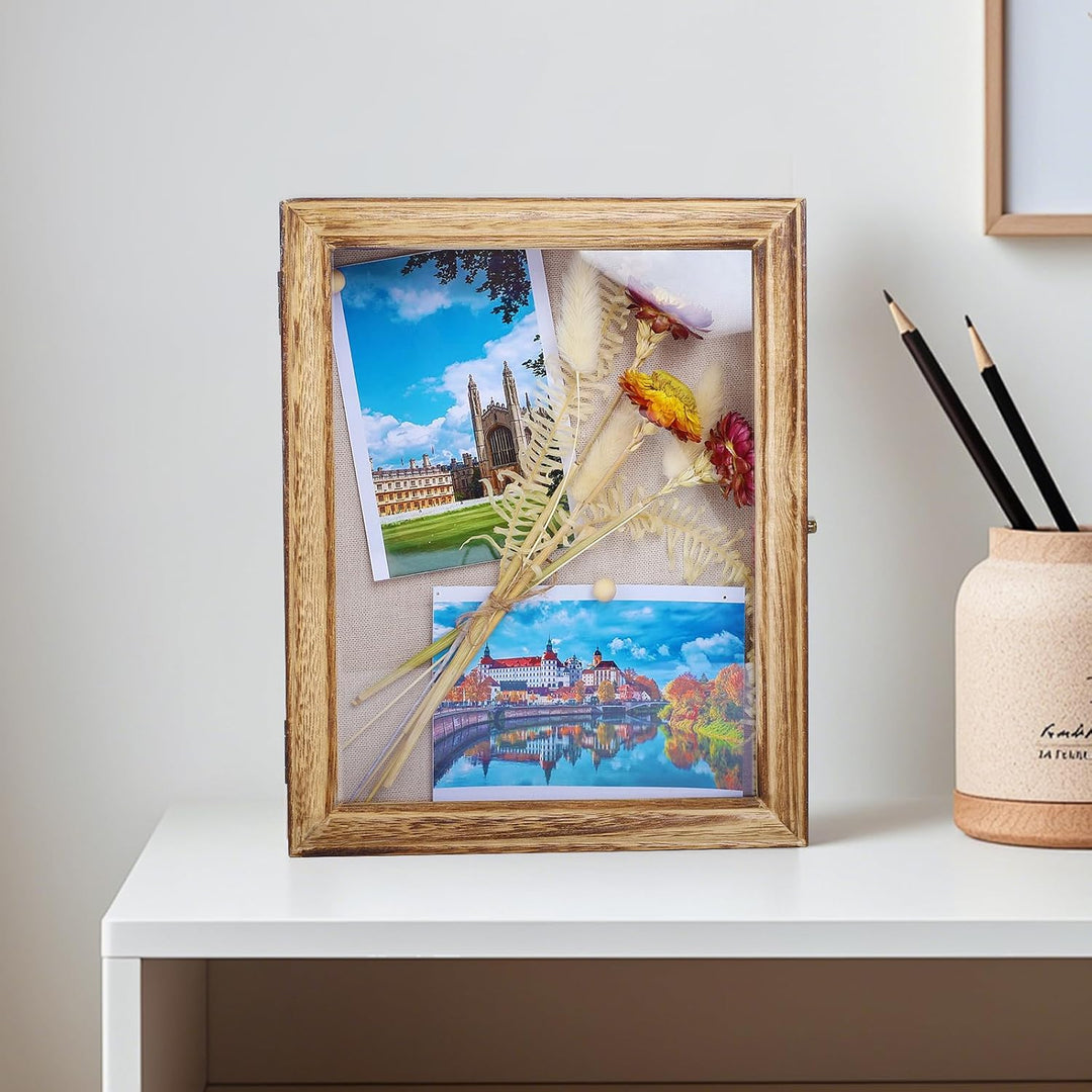 3D Bilderrahmen Zum Befüllen 25x20 cm, Objektrahmen Holz zum Aufhängen oder Stehend, Bilderrahmen Ti