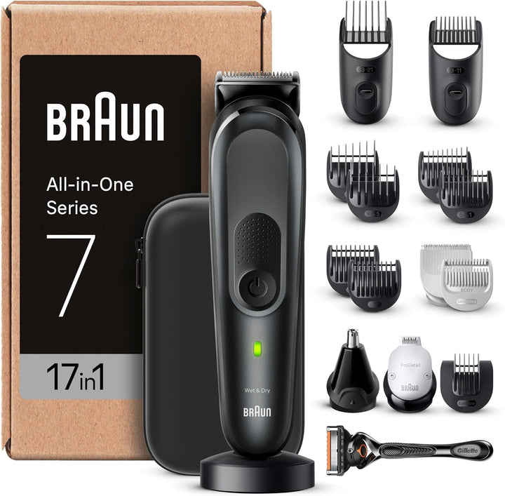 Braun All-In-One Bartpflege Bodygroomer Set, 17-in-1 Barttrimmer/Bartschneider, Trimmer/Haarschneide