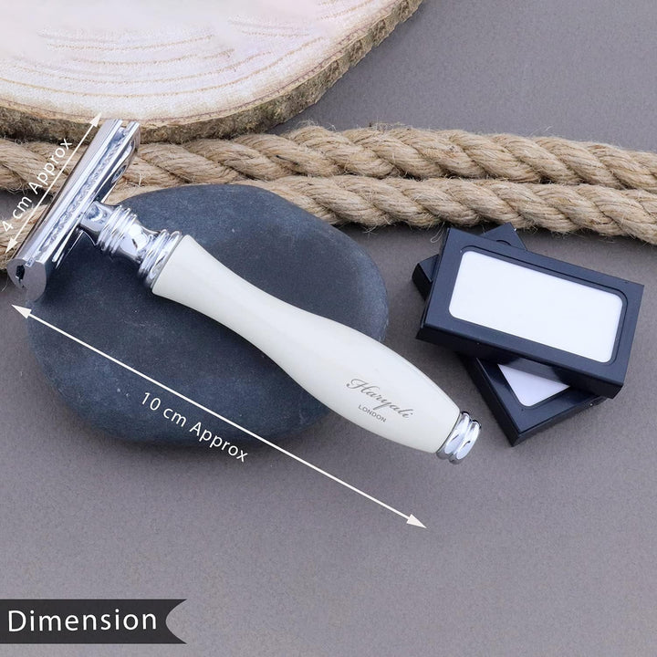 JAG SHAVING GERMANY DE SAFETY RAZOR Männer Rasierset Set Elfenbein Rasierpinsel Rasierseifenschale K