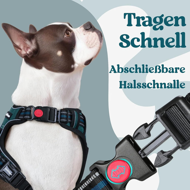 rabbitgoo Hundegeschirr Grosse Hunde, Verstellbare Geschirr Hund ohne Zug &amp; Würgen, Anti Zug hundege