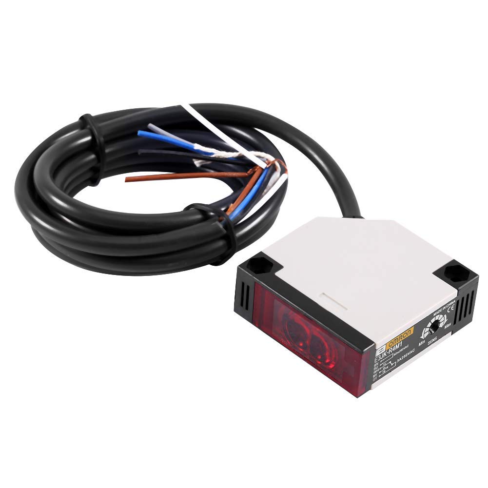 Keenso Photoelektrischer Schalter, E3JK-R4M1 Reflexions-Lichtschranke AC 90-250V 3A Lichtschranke Sp