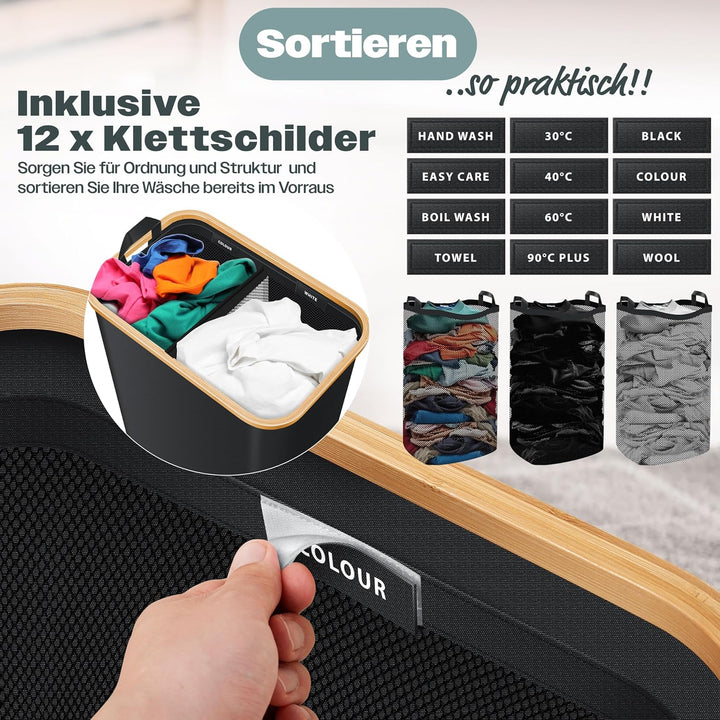 KESSER® Wäschekorb mit Deckel faltbar 100 Liter Wäschebox Wäschetruhe Wäschekorb Wäschetonne | Wäsch