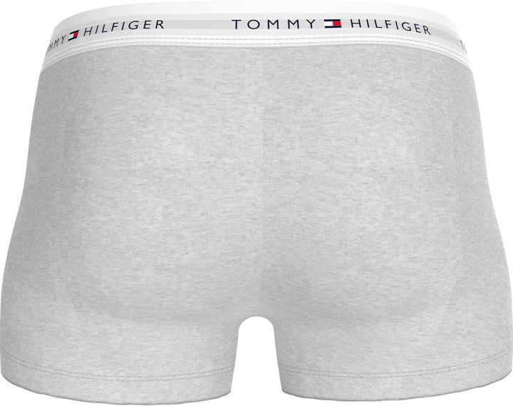 Tommy Hilfiger Herren 3er Pack Boxershorts Trunks mit Logobund M Pink (Ice Hthr/Mil Den/Swt Blu), M