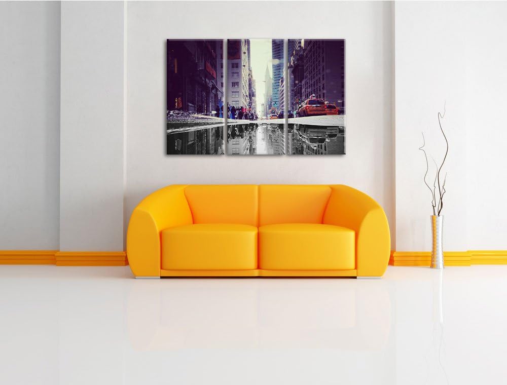 Pixxprint Times Square in New York als Leinwandbild | Grösse: 3 Teilig (120x80) | Wandbild| Kunstdru