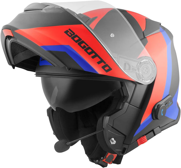 Bogotto V271 BT Zabu Bluetooth Klapphelm XXL Schwarz/Rot/Blau, XXL Schwarz/Rot/Blau