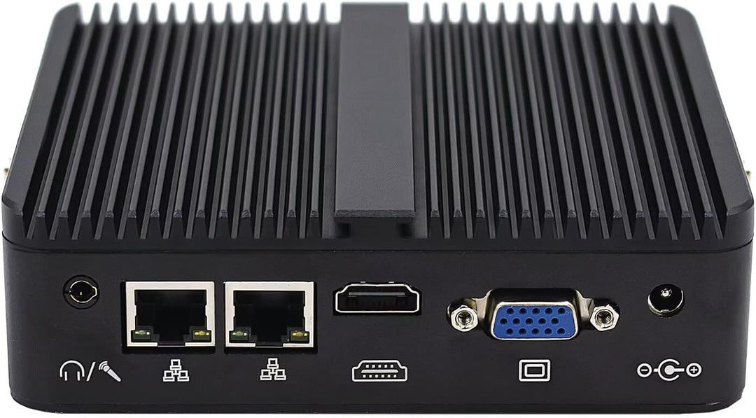 WEIDIAN Industrie PC Lüfterloser Mini PC N100, 8GB RAM 128GB SSD, 2RS232 COM, 2Gigabit LAN, HD+VGA,