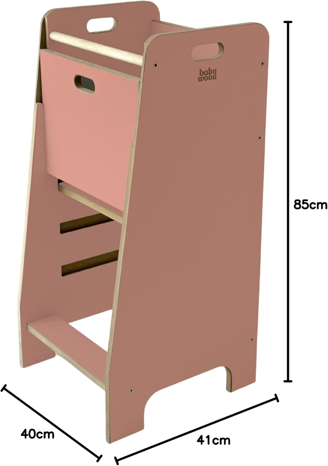 Lernturm aus Holz extra sicher | Montessori Küchenhelfer | Küchenhelfer | Verstellbare Plattform | K