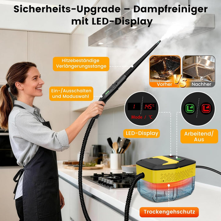 Granarbol 1800ml-2500W Dampfreiniger, 8s Heizung 275°F/145°C Entfernt Fett | Handdampfreiniger Tests