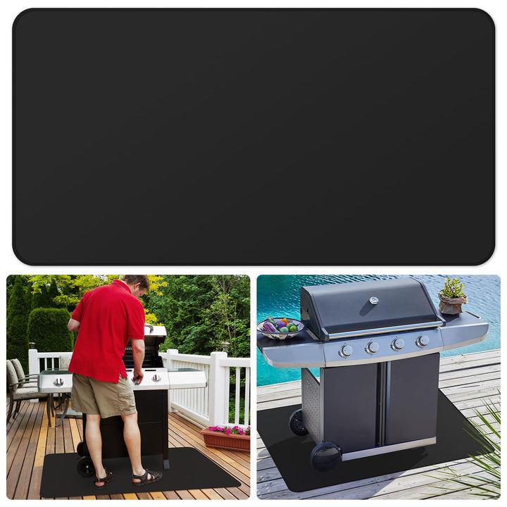 FLASLD Grill Pit Matte, 81 x 152 cm Grillmatte unter dem Schreibtisch, doppelseitige feuerfeste ölbe