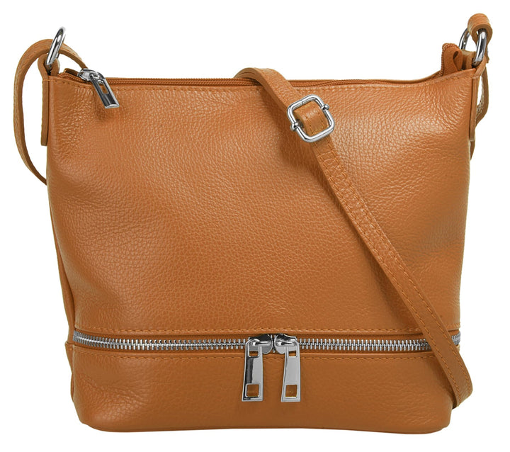 Cluty Umhängetasche echt Leder Damen | Made in Italy, verstellbarer Schultergurt, Handtasche mit Rei