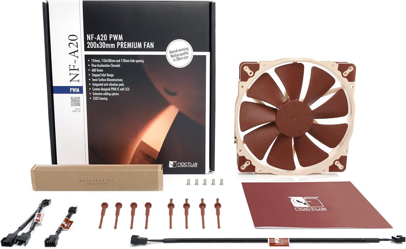 Noctua NF-A20 PWM, Leiser Premium-Lüfter, 4-Pin (200x30mm, Braun)