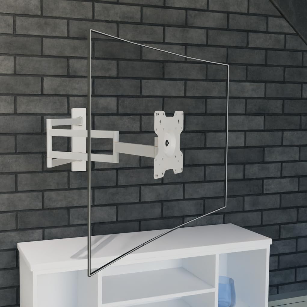 Axis XL 108,5cm TV Wandhalterung schwenken neigen rotieren, TV bis 25kg, VESA 200x200 weiss 108,5 cm
