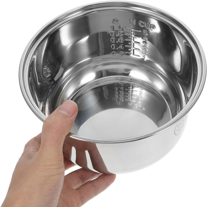 Amosfun Edelstahl Reiskocher Innentopf 2L Universal Ersatztopf FüR Elektrische Reiskocher Zum Kochen