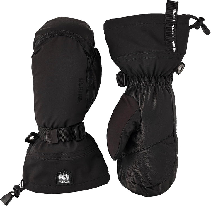 Hestra Damen Winter-Ski-Handschuhe: Herren Armee Leder Extreme Kälte Fäustlinge schwarz / schwarz 43