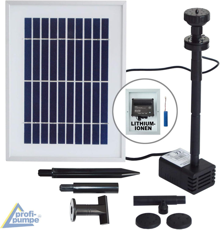 Innovative Solar Teichpumpe Solar Oasis 200-3 Li&LED Springbrunnen Solar Wasserspiel Solar-Teichpump