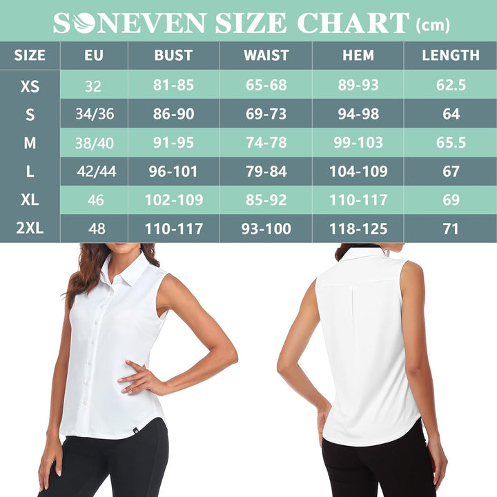 Soneven Bluse Damen Elegant Sport Tank Top mit Kragen Damen Ärmellos Poloshirt Golf Polo Sommer Ober