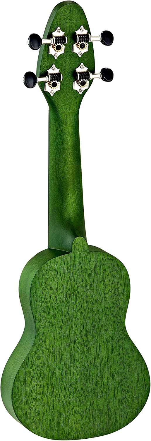 Ortega Guitars Sopranino Ukulele grün - Keiki K1 Series - Schildkrötengravur - Okoumé/ Walnuss (K1-G