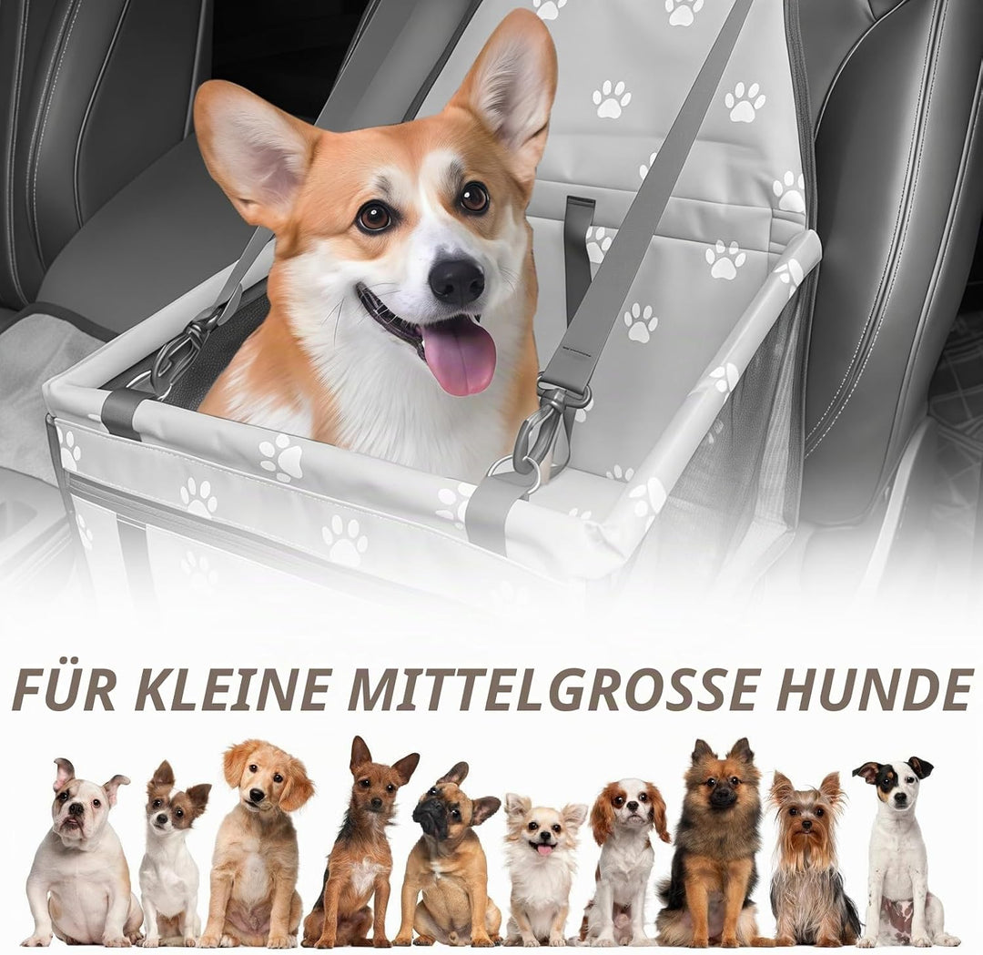 Extra Stabiler Hunde Autositz: 40 * 32 * 22cm Wasserdicht Atmungsaktiv Hundeautositz mit Sicherheits