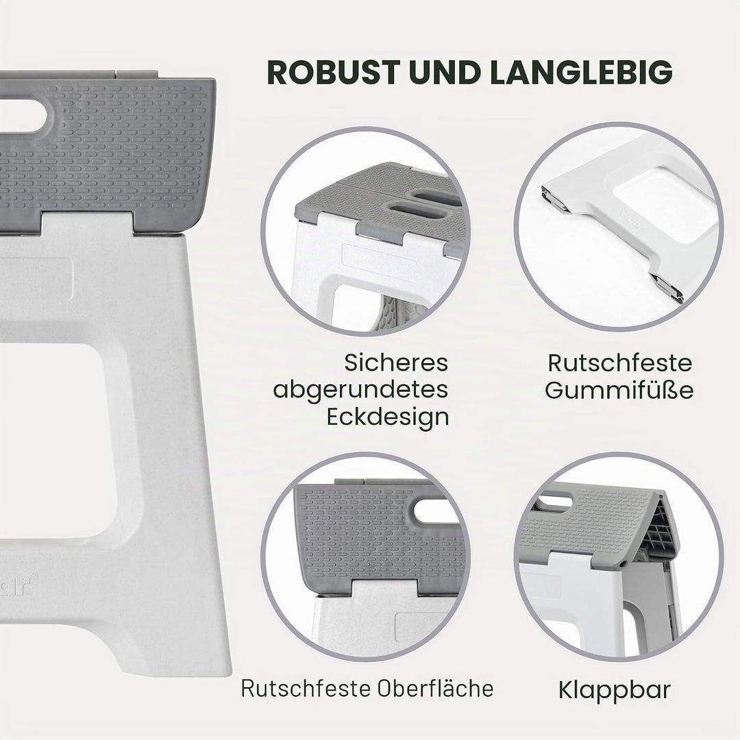 VIGAR - Zusammenklappbarer Hocker - Modell Compact Zeroline - 32 cm Höhe - 80% recycelter Kunststoff