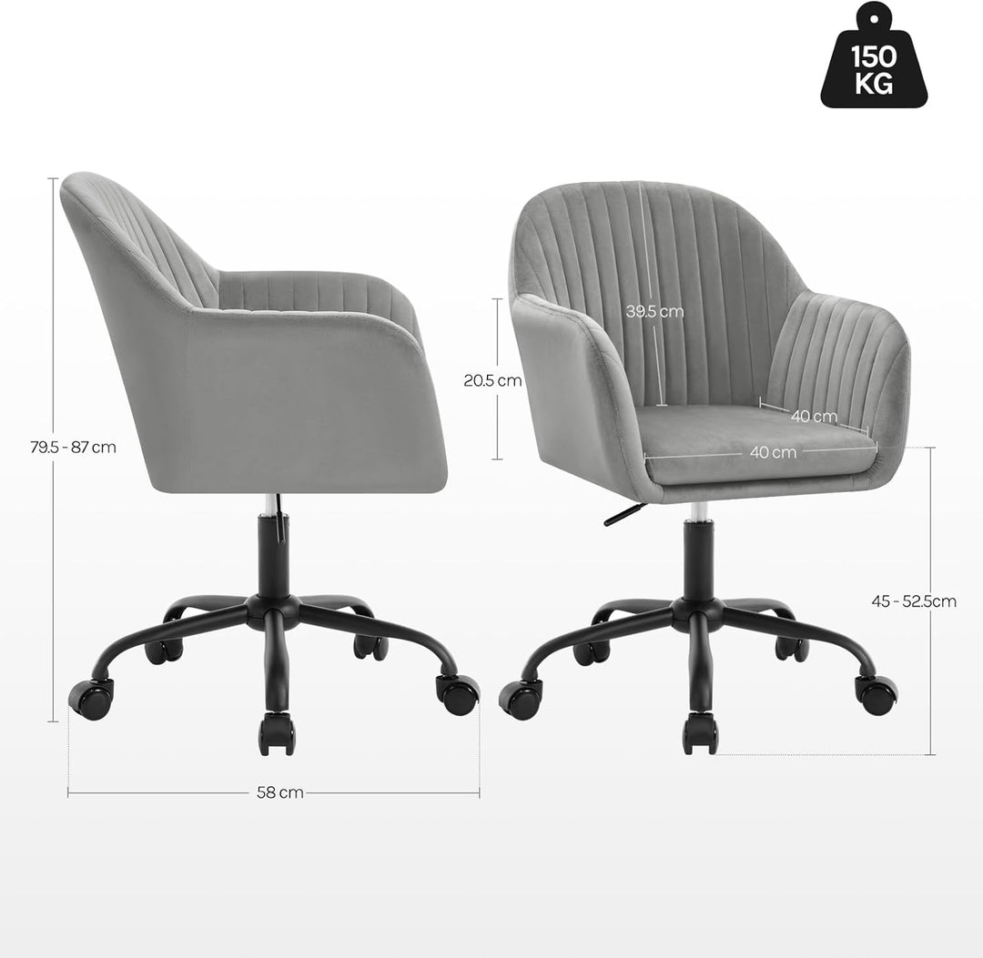 WOLTU Schreibtischstuhl, Bürostuhl ergonomisch, Homeoffice Stuhl höhenverstellbar, Schminkstuhl mit