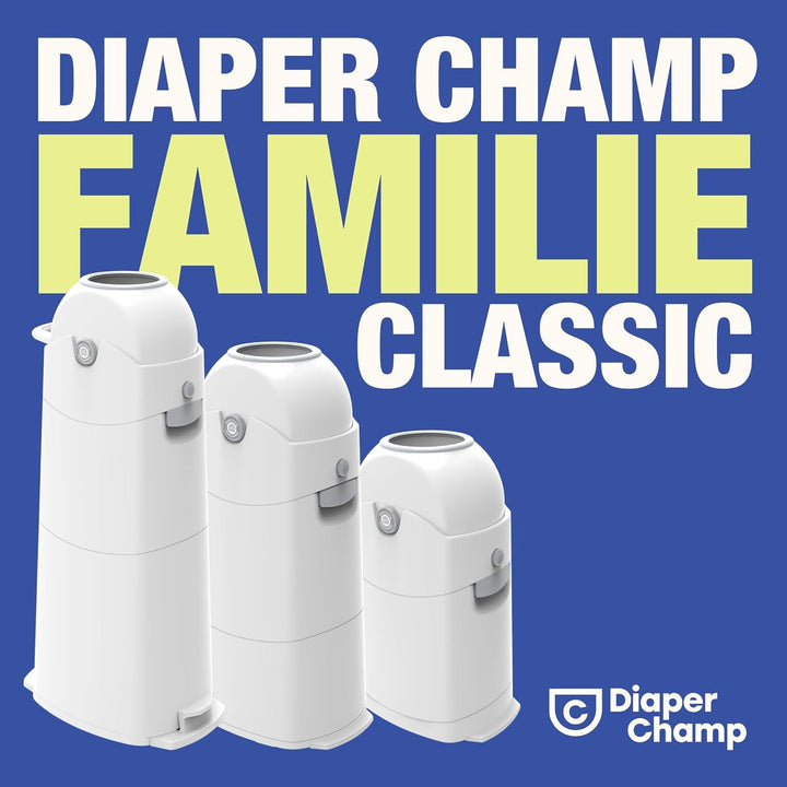 DIAPER CHAMP Large - geruchsdicht - OHNE Nachfüllkassetten - Einhandbedienung - funktioniert mit nor