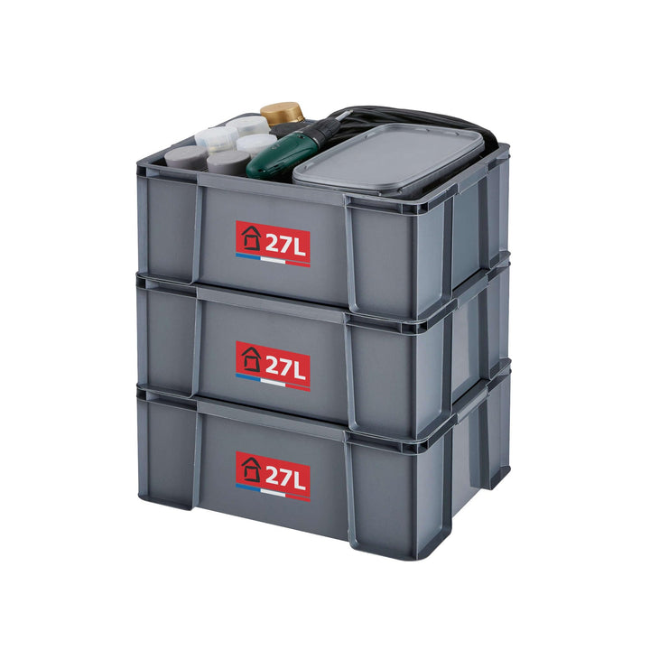 Sundis 3er set MASTER BOX, 27L - Modular und stapelbar - Anthrazitgrau SET 3X27L, SET 3X27L