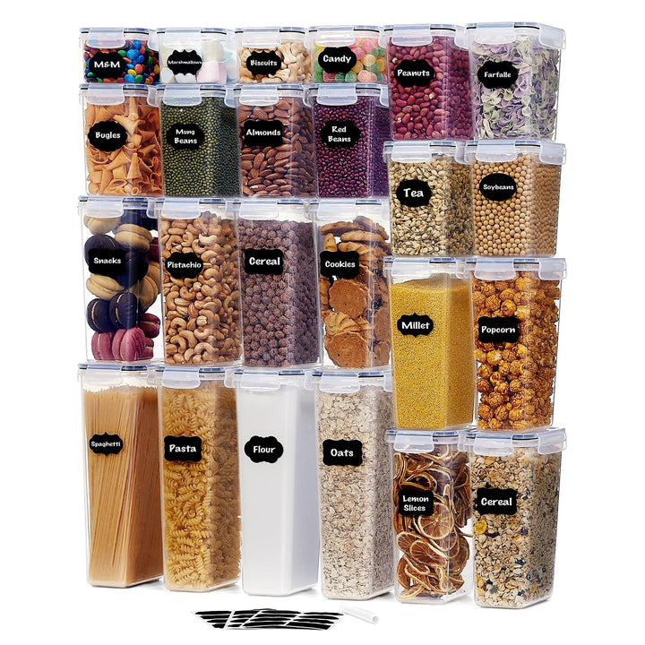 Lifewit Vorratsdosen 24 Set, luftdichte Vorratsbehälter mit Universaldeckel, Aufbewahrungsbox Küche