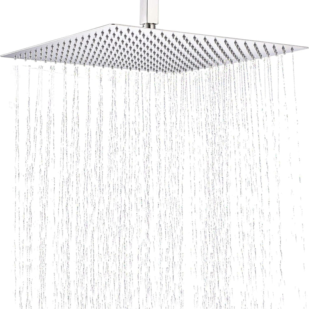 Drenky 16 Zoll / 40x40cm Quadratischer Einbauduschkopf Duschkopf poliert Spiegeleffekt Edelstahl Dus